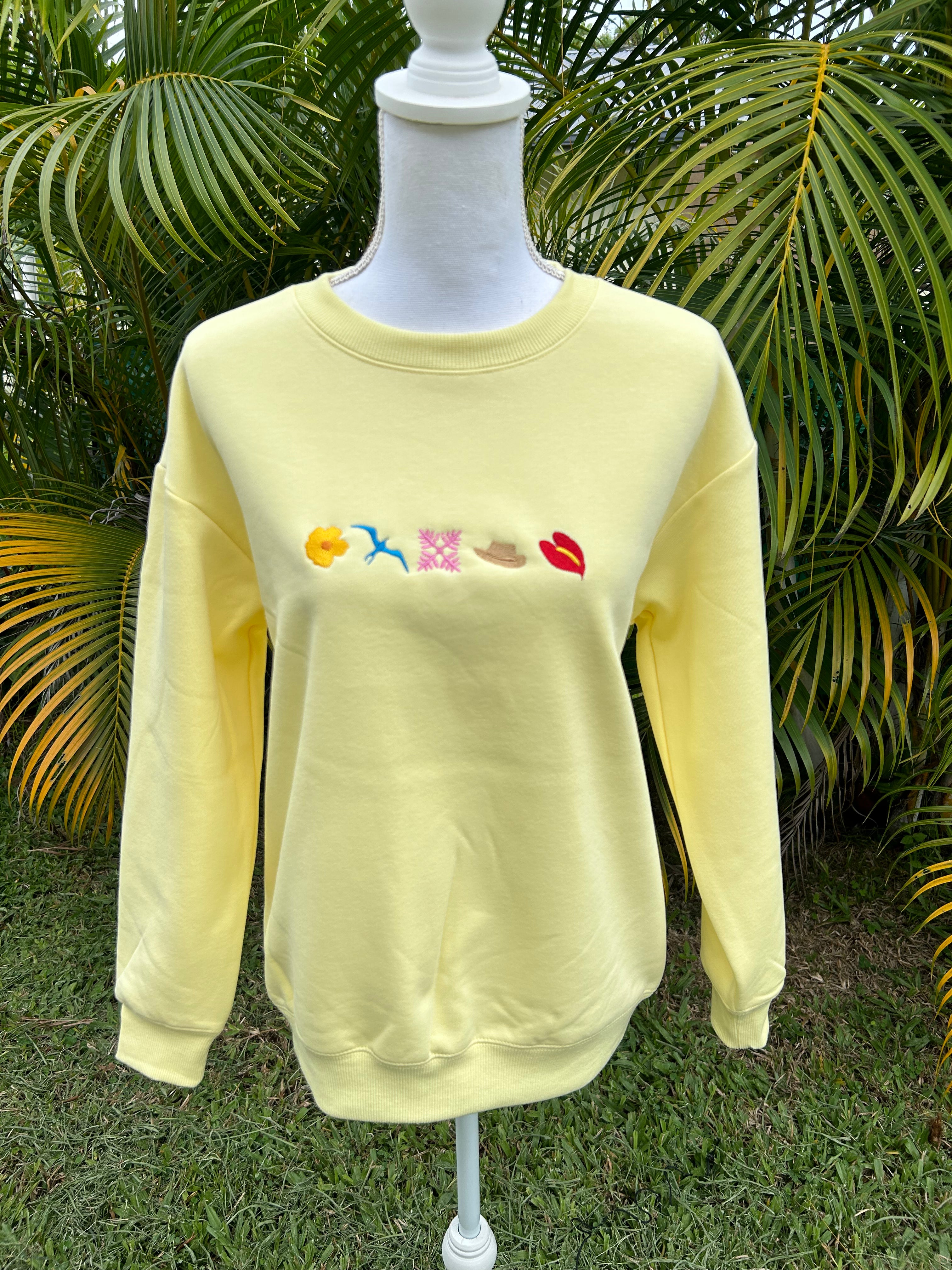 Butter Yellow Hawai'i Icon Embroidered Sweatshirt